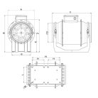 Vortice Lineo 315 műanyagházas félradiális csőventilátor