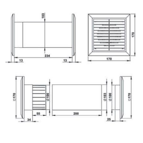 Awenta CM100 kisventilátor, termosztáttal