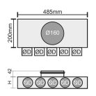 RKJ 05-ös horganyzott acél egysoros osztódoboz, 75 mm-es leágazásokkal