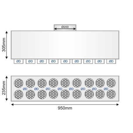 RPD 18-as horganyzott acél osztódoboz 75 mm-es leágazásokkal