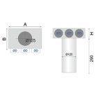 SR-T3 horganyzott acél szelepfogadó, hosszú csonkkal, 75 mm-es rendszerekhez NA160