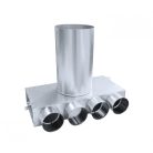 SR-T4 horganyzott acél szelepfogadó, hosszú csonkkal, 75 mm-es rendszerekhez NA160