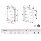 Awenta TN1 fali gravitációs zsaluzat, csonk nélkül 150X150