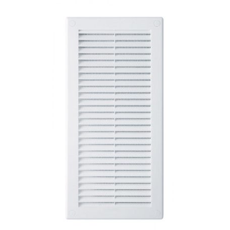 Awenta TRU12 négyszögletes fali rács 150X310 rovarhálóval, fehér színben