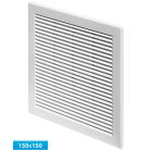 Awenta TRU2 négyszögletes fali rács 150X150, rovarhálóval, fehér színben