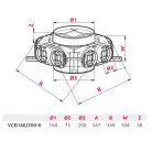 Awenta PRO VCB160/200-8 antibakteriális PVC szintekközti osztódoboz 75-mm rendszerekhez
