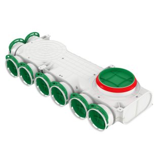   Awenta PRO VCBR160-8-P/90 antibakteriális, asszimetrikus egysoros műanyag osztódoboz 90-mm rendszerekhez