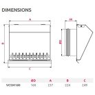 AwentapPRO VCSM160I beszívó oldali fém fali rács, rovarhálóval, INOX NA160