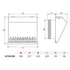 AwentapPRO VCSM180I beszívó oldali fém fali rács, rovarhálóval, INOX NA180