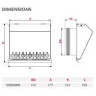 AwentapPRO VCSM200GR beszívó oldali fém fali rács, rovarhálóval, Grafit színben NA200