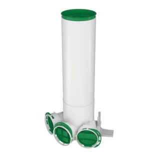   Awenta PRO VPB125-3 antibakteriális műanyag szelepfogadó 75-mm rendszerekhez, HOSSZÚ CSONKKAL