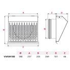 AwentapPRO VWSM180GR kifúvó oldali fém fali rács, rovarhálóval, Grafit színben NA180