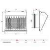   AwentapPRO VWSM250I kifúvó oldali fém fali rács, rovarhálóval, INOX NA250