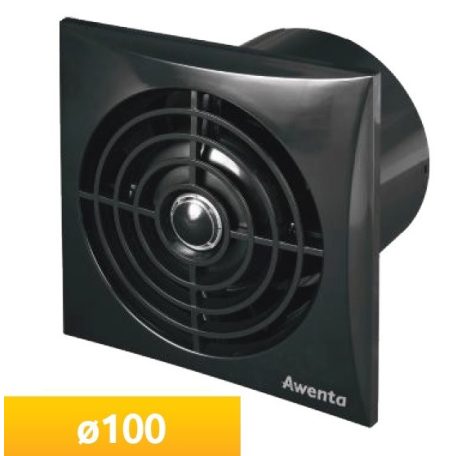 Awenta Silence WZ100H CZ kisventilátor, páraérzékelővel, időkapcsolóval, FEKETE színben